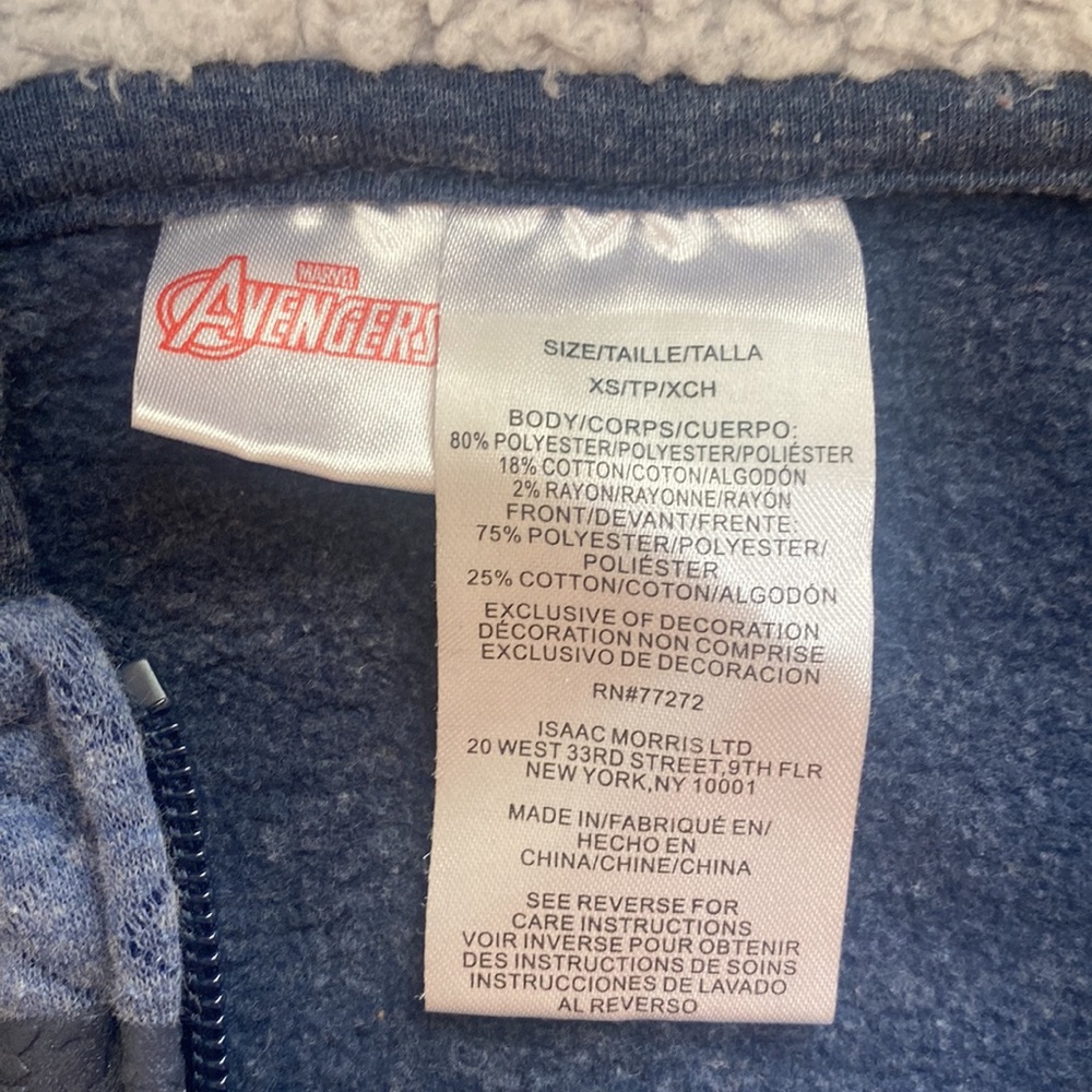 Avengers Zipper Hoodies Boys Size XS Jacket. Captain America. - Picture 4 of 9